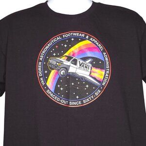 Vans Mens T-Shirt Large Black Graphic Print Outer Space Short Sleeve Crew Neck